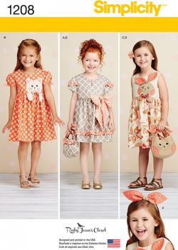 Simplicity Sewing Pattern 1208 - Child's Dresses, Purses and Headband