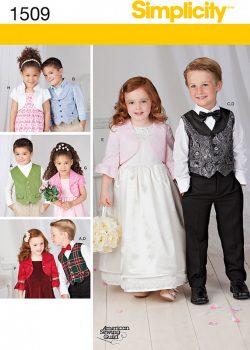Simplicity Sewing Pattern 1509 - Child's Vest, Bolero and Bow Tie