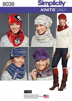 Simplicity Sewing Pattern 8036 - Misses' Cold Weather Accessories