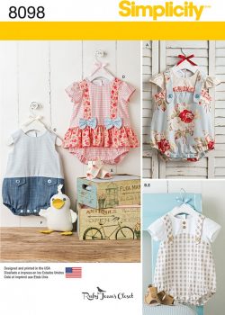 Simplicity Sewing Pattern 8098 - Babies' Rompers, Sandals, and Stuffed Duck