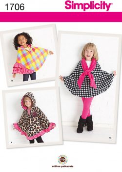 Simplicity Sewing Pattern 1706 - Child's Fleece Capes