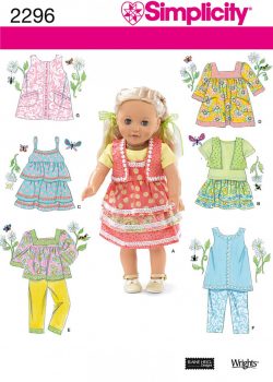 Simplicity Sewing Pattern 2296 - Doll Clothes