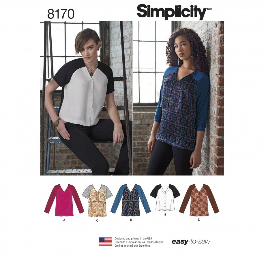 Simplicity Sewing Pattern 8170-R5 - Easy to Sew Tunics and Tops ...