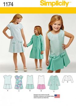 Simplicity Sewing Pattern 1174-HH - Childs and Girls Dress Coat and Jacket