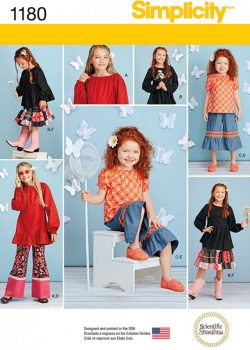 Simplicity Sewing Pattern 1180-K5 - Childs and Girls Tops Pants in Two Lengths and Skirt