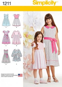 Simplicity Sewing Pattern 1211-K5 - Childs and Girls Dress in two lengths