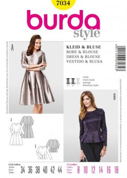 Burda Style Sewing Pattern - 7034 - Dress & Blouse Tops ShirtsBlouses | Dresses