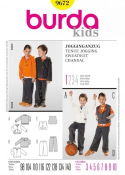 Burda Style Sewing Pattern - 9672 - Sweatsuit Toddlers