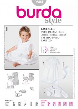 Burda Style Sewing Pattern - 9804 - Christening Dress Festival Fashion