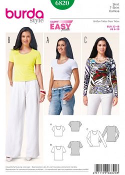 Burda Style Sewing Pattern - 6820 - T-Shirt Tops ShirtsBlouses
