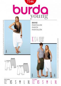 Burda Style Sewing Pattern - 7546 - Pants Trousers