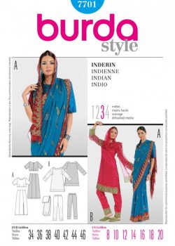 Burda Style Sewing Pattern - 7701 - Indian Historical Costumes