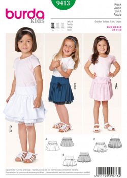 Burda Style Sewing Pattern - 9413 - Skirt Toddlers | School Children