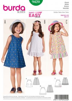 Burda Style Sewing Pattern - 9420 - Dress Toddlers | Festival Fashion