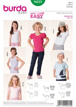 Burda Style Sewing Pattern - 9439 - T-Shirt Toddlers | School Children