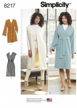 Simplicity Sewing Pattern 8217-U5 - Misses' and Miss Petite Lined Coat or Vest
