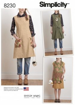 Simplicity Sewing Pattern 8230-A - Misses' Dottie Angel Reversible Apron Dress and Tabard