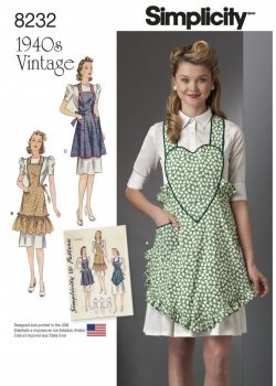 Simplicity Sewing Pattern 8232-A - 1940's Vintage Aprons