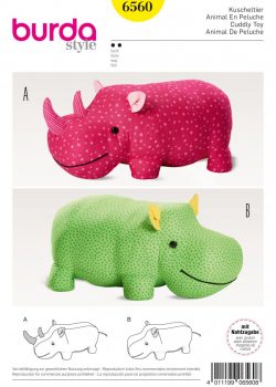 Burda Style Sewing Pattern - 6560 - Stuffed Hippo or Rhino