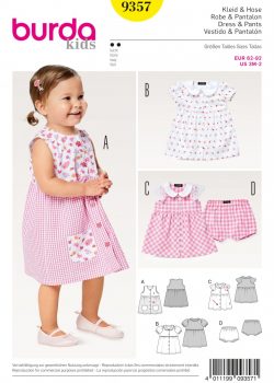 Burda Style Sewing Pattern - 9357 - Baby Collar Dress and Panties
