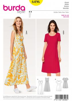 Burda Style Sewing Pattern - 6496 - Misses' High Waist Dress