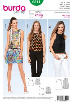 Burda Style Sewing Pattern - 6541 - Misses'  Top and Dress