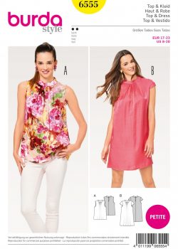 Burda Style Sewing Pattern - 6555 - Misses' Collar Top and Dress