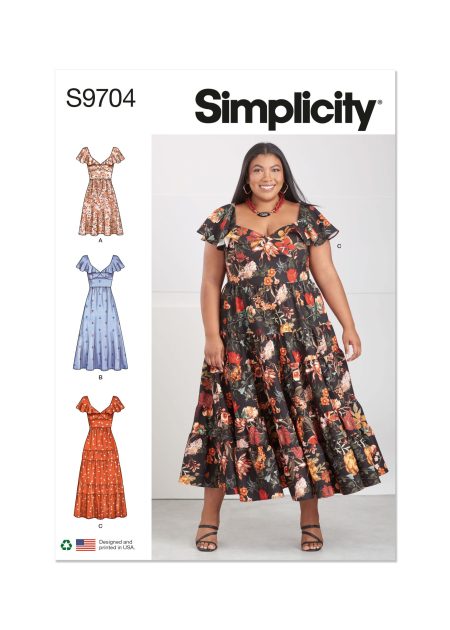 Simplicity Sewing Pattern - 9704 - Women'S Dresses - Size W3 (30W-32W-34W-36W-38W)