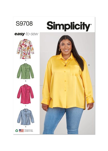 Simplicity Sewing Pattern - 9708 - Women'S Shirts - Size W2 (20W-22W-24W-26W-28W)