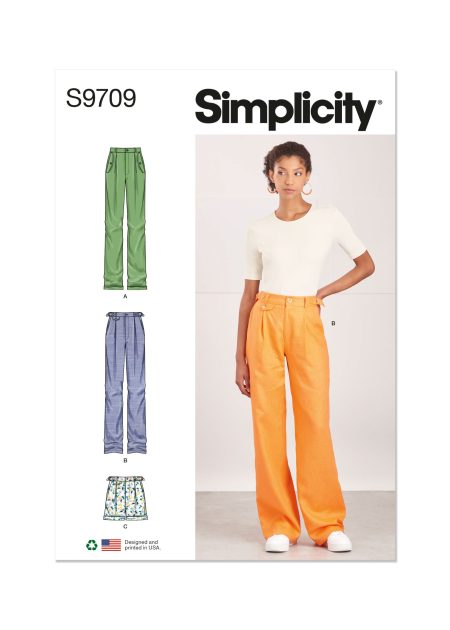 Simplicity Sewing Pattern - 9709 - Misses' Trousers  And Shorts - Size U5 (16-18-20-22-24)