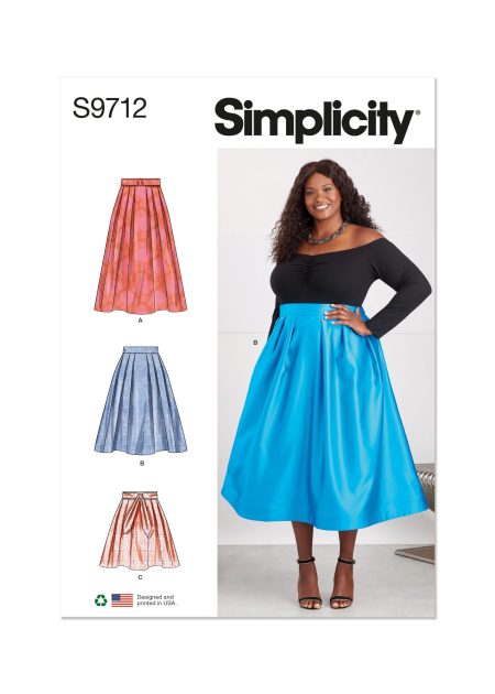 Simplicity Sewing Pattern - 9712 -  Women'S Skirts - Size W3 (30W-32W-34W-36W-38W)