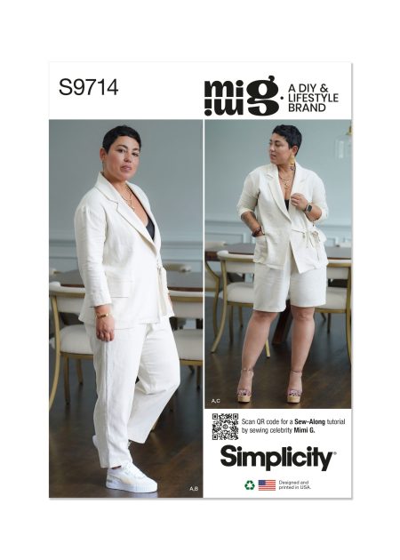 Simplicity Sewing Pattern - 9714 - Misses' Jacket, Trousers And Shorts By Mimi G Style - Size Y5 (18-20-22-24-26)