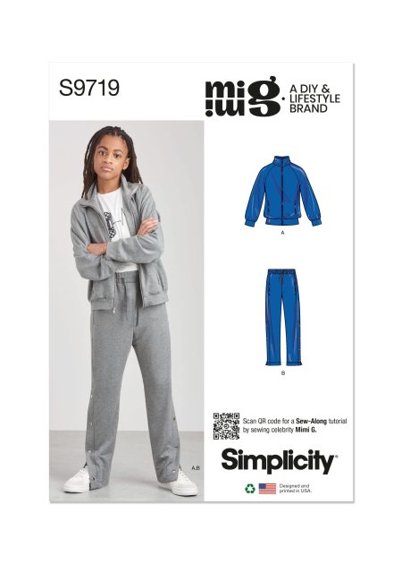 Simplicity Sewing Pattern - 9719 - Boys' Knit Jacket And Trousers By Mimi G Style - Size A (S-M-L)