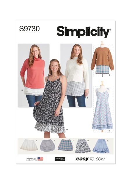 Simplicity Sewing Pattern - 9730 - Misses' Layering Slips By Elaine Heigl Designs - Size A (S-M-L-Xl-Xxl)