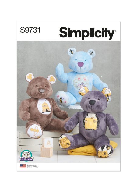 Simplicity Sewing Pattern - 9731 - Stuffed Bear By Carla Reiss Design - Size Os (One Size)