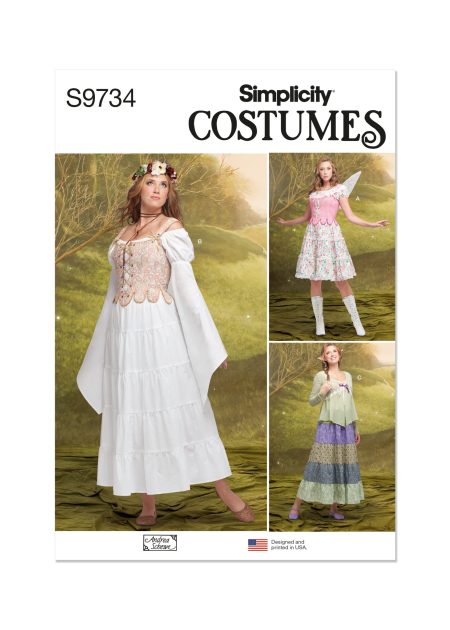 Simplicity Sewing Pattern - 9734 -  Misses' Costumes By Andrea Schewe Designs - Size Y5 (18-20-22-24-26)