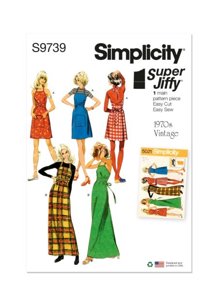 Simplicity Sewing Pattern  Misses' Back-Wrap Dress and Jumper in Two Lengths - Size A (XS-S-M-L-XL)