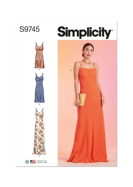 Simplicity Sewing Pattern  Misses' Slip Dress in Three Lengths - Size Y5 (18-20-22-24-26)