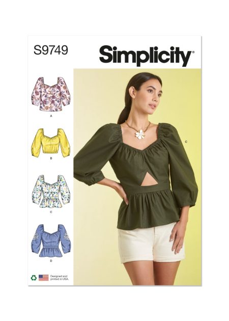 Simplicity Sewing Pattern  Misses' Tops - Size Y5 (18-20-22-24-26)