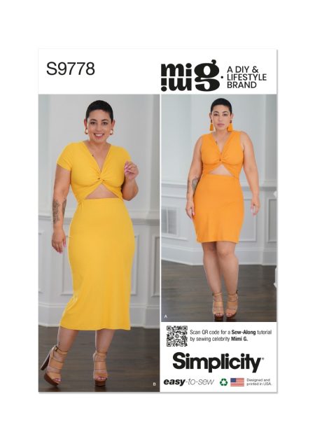 Simplicity Sewing Pattern – S9778 MISSES' KNIT DRESS IN TWO LENGTHS - Size Y5 (18-20-22-24-26)