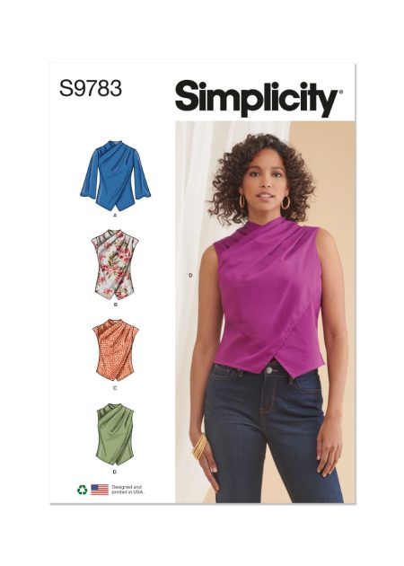Simplicity Sewing Pattern – S9783 MISSES' TOPS - Size U5 (16-18-20-22-24)