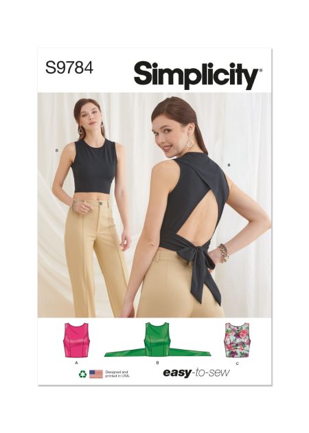 Simplicity Sewing Pattern – S9784 MISSES' KNIT TOPS - Size A (XS-S-M-L-XL-XXL)