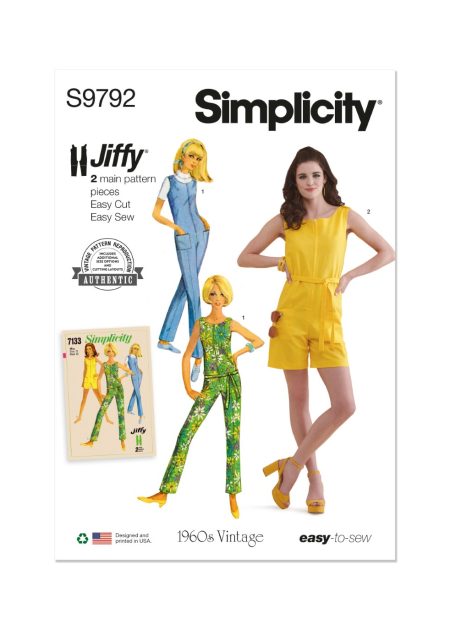 Simplicity Sewing Pattern – S9792 MISSES' JUMPSUIT IN TWO LENGTHS - Size U5 (16-18-20-22-24)