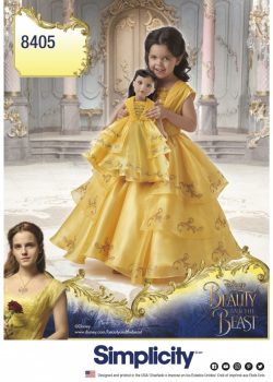 Simplicity Sewing Pattern 8405-A - Disney Beauty and the Beast Costume for Child and 18" Doll
