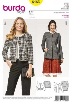 Burda Style Sewing Pattern - 6465 - Misses' Collarless Jacket