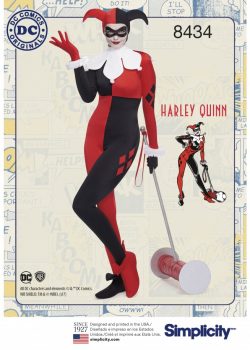 Simplicity Sewing Pattern 8434-BB -Knit DC Bombshell Harley Quinn Costume