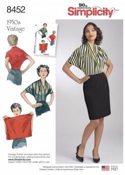 Simplicity Sewing Pattern 8452-A - Misses' Vintage Knit Blouse