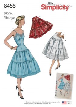 Simplicity Sewing Pattern 8456-R5 - Misses' Vintage Petticoat and Slip
