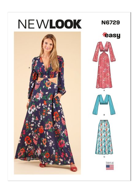New Look Pattern 6729 - MISSES DRESS TOP SKIRT